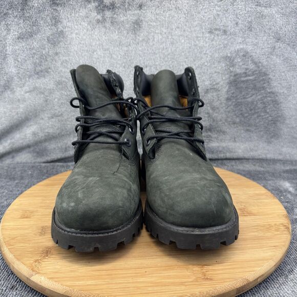 Timberland Boots Mens Size 5.5 Green Nubuck Leather Padded Collar Lug Sole main image 7